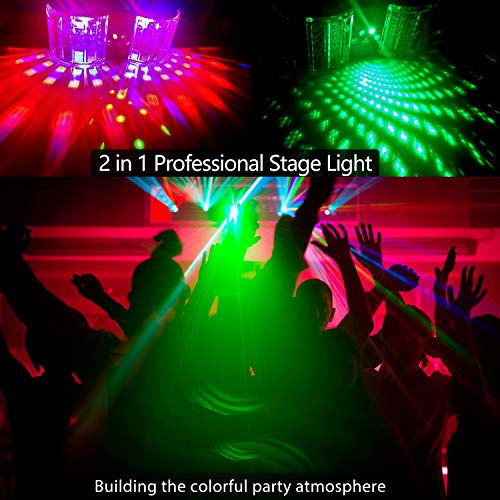 BSYUN Stage Lights Sound Activated RGBW LED DJ Lights Mixed Beam Lights