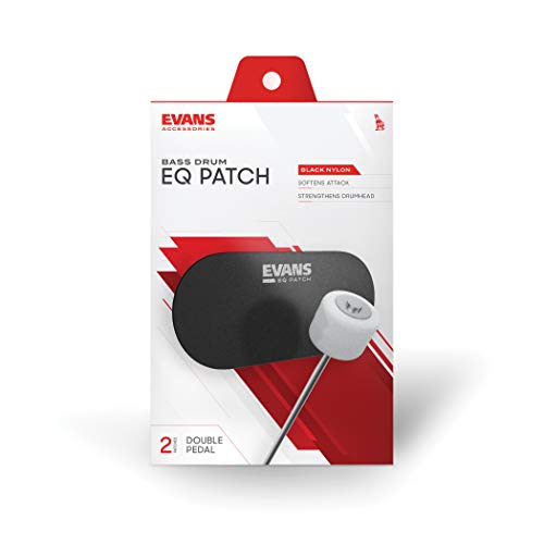 Evans Double Pedal Black Nylon Bass Drum Patch - Protects and Strengthens
