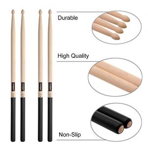 Premium 5A Maple Drum Sticks for Clear Cymbal Ring - Set of 4 - Image 3