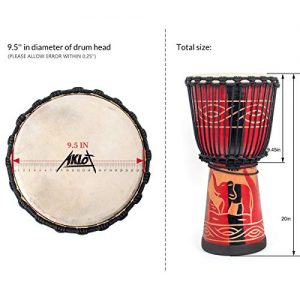 African Drum, Hand-Carved Bongo Congo Djembe Drum - Image 3