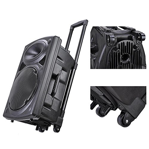 AW Portable 120W Active PA Speaker Mic Guitar AMP Bluetooth USB