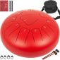 Happybuy Steel Tongue Drum 11 Notes 12 inches Mini Tongue Drum Red Handpan