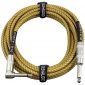 GLS Audio 20 Foot Guitar Instrument Cable - Right Angle 1/4 Inch TS to Straight