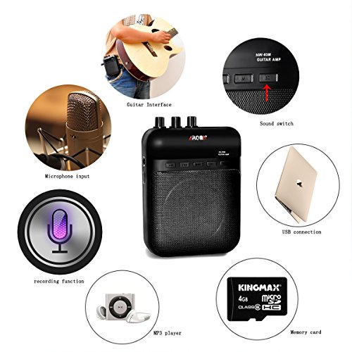 AROMA Mini Portable 5W Guitar Amp/Amplifier Recorder/Speaker