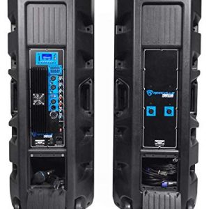 Rockville Pair Dual 15" 2000w Powered DJ Speaker System w/Bluetooth+Mic - Image 4