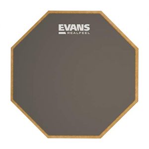 RealFeel by Evans 6" Single Sided Practice Pad with Gum Rubber Surface for Drummers