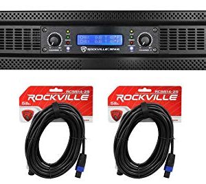 Rockville 10,000 Watt 2 Channel Power Amplifier Pro/DJ Amp+Speakon Cables