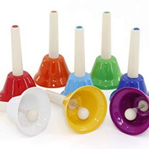 Hand bell, Colorful Musical Bells for Kids 8 Note Diatonic Hand Bells Set for Teachers Musical Toy Percussion Instrument for Toddlers