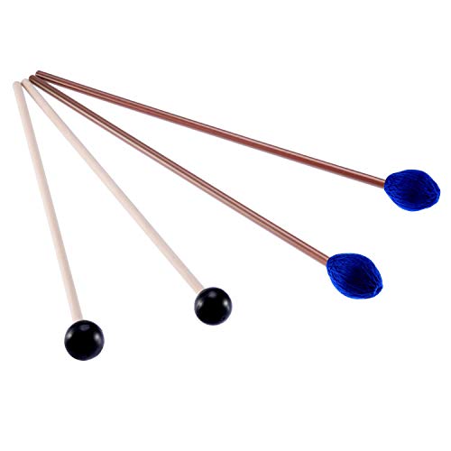Yarn Head Marimba Mallets and 1 Pair Rubber Mallets Sticks