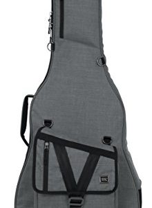Gator Cases Transit Series Acoustic Guitar Gig Bag; Grey Exterior (GT-ACOUSTIC-GRY)