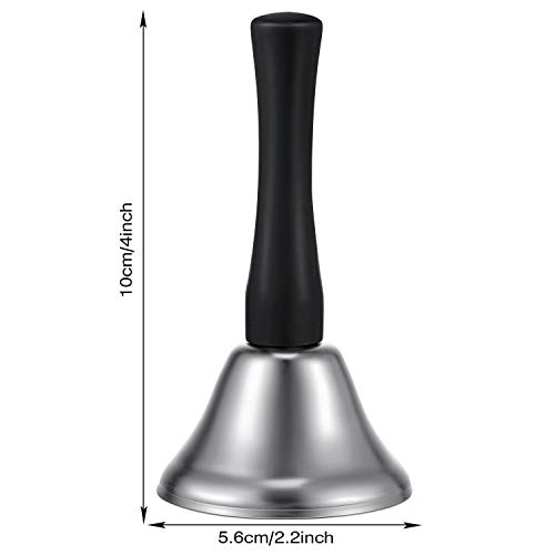 24 Pieces Hand Bells Silver Steel Service Handbells Black