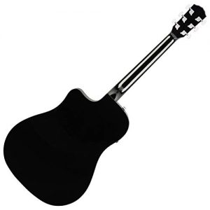 Dreadnought Solid Top Black Acoustic-Electric Guitar - Image 3