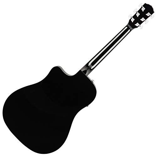 Dreadnought Solid Top Black Acoustic-Electric Guitar