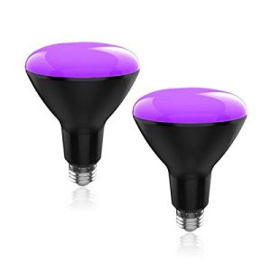 LED UV Black Light Bulbs 15W(100w Equivalent) BR30 E26 Medium Base, UVA Level, 385-410nm, Glow-in-The-Dark UV Blacklight for Body Paints, Fluorescent Posters, Wedding Party(2 Pack)