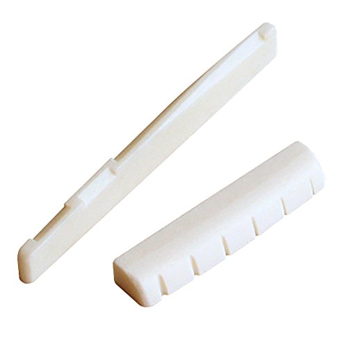 Blisstime 6 String Acoustic Guitar Bone Bridge Saddle and Nut