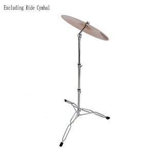Height-Adjustable Silver Cymbal Stand - Drum Hardware Percussion Mount Holder Gear Set - Image 3