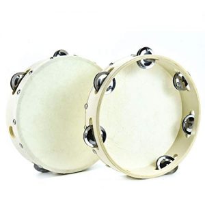 Gonioa 2 Pieces Wood Handheld Tambourine - Image 7