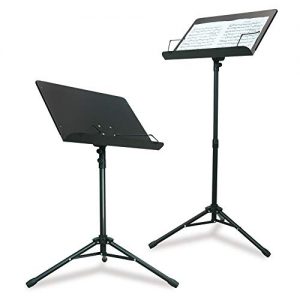PARTYSAVING Orchestra Sheet Music Stand with Heavy Duty Black Metal Folding Design, 48.5-inch Tall, APL1359