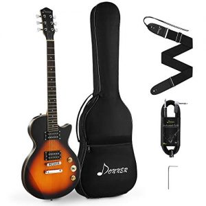 Electric Guitar Kit Sunburst Yellow, with Bag, Strap, Cable