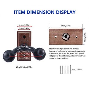 Guitar Hanger Real Hardwood Black Walnut Wall Mount Holder - Image 2