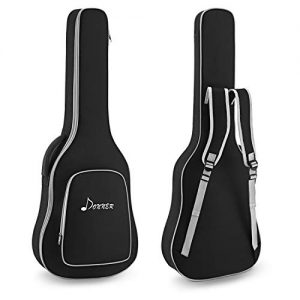 Donner 36 Inch Acoustic Guitar Gig Bag 0.3 Inch Thicken Sponge Pad 600D Thick Ripstop Waterproof Nylon Soft Carry Case Large Outer Pocket Dual Shoulder Straps Thicken Handle Black