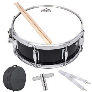 EASTROCK Snare Drum 14 X 5.5inch for Students,Beginners with Gig Bag, Sticks, Drum Keys&Practice Pad Kit, Black