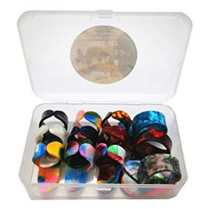 Celluloid Guitar Finger Picks Set with Case and Bonus Guitar Picks - Image 4