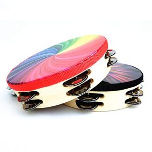 Percussion Instrument 8 Inch Double Row Colorful Tambourine - Image 4