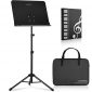 CAHAYA Sheet Music Stand Metal Portable Solid Back with Carrying Bag, Sheet Music Folder, Projector Stand, Laptop Stand, Bible Book stand