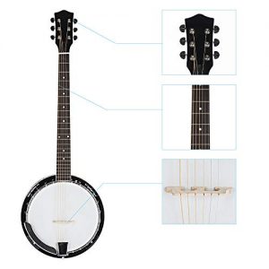 Sapelli Notopleura Wood Alloy 6-string Banj - Image 7