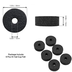 Hi Hat Cup Felt Cymbal Sleeves with Base Wing Nuts Cymbal Washer and Drum Keys for Drum Set - Image 8
