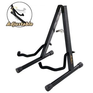 Guitar Stand - MIMIDI Wood Acoustic Guitar Stand, Electric Guitar Stand, Folding A Frame Guitar Floor Stand for Bass Guitar Cello Banjo Mandolin (Black)