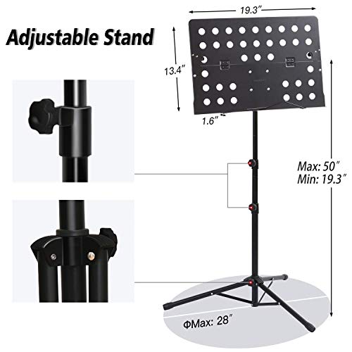T-SIGN Dual-Use Sheet Music Stand, Tabletop Music Book Stand
