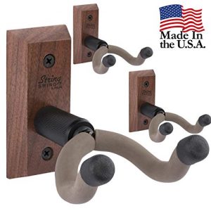String Swing 3 pack CC01K-BW Hardwood Home and Studio Guitar Keeper - Black Walnut Acoustic Electric Guitar Hanger