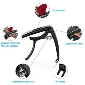 Professional Zinc Metal Guitar Capo with Pick Slot - Elevate Your Playing Experience with Easy Fret Changes and Bonus Guitar Picks - Image 4