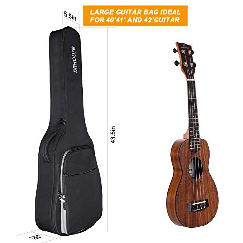 DRHOUSE Acoustic Guitar Soft Case 40 41 42 Inch 10mm