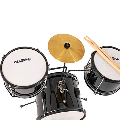 Drum Set with Adjustable Throne, Cymbal, Pedal & Drumsticks