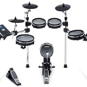 Electronic Drum Kit with Mesh Heads, Chrome Rack