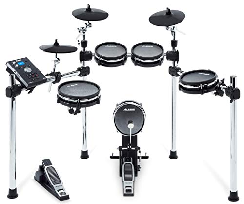 Electronic Drum Kit with Mesh Heads, Chrome Rack