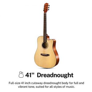 Cutaway Guitar Bundle with Gig Bag Tuner Capo Picks Strap String - Image 4