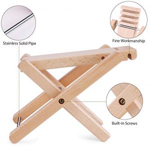 ammoon Guitar Foot Rest Foldable Solid Beech Wood Footstool - Image 7