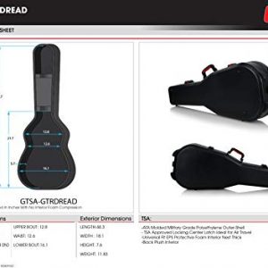 Gator Cases Molded Flight Case For Acoustic Dreadnought Guitars - Image 10