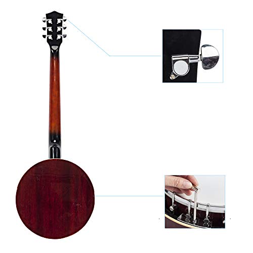 Sapelli Notopleura Wood Alloy 6-string Banj