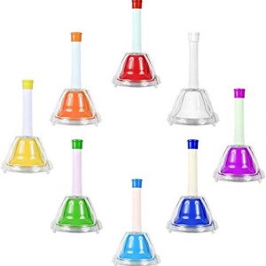 ENNBOM Press or Shake Hand Bell 8 Notes Percussion Present 8 Color Set