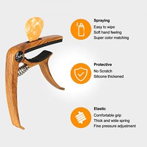 SUNJOYCO 3 in 1 Zinc Metal Guitar Capo and Rosewood Color Capo - Image 7