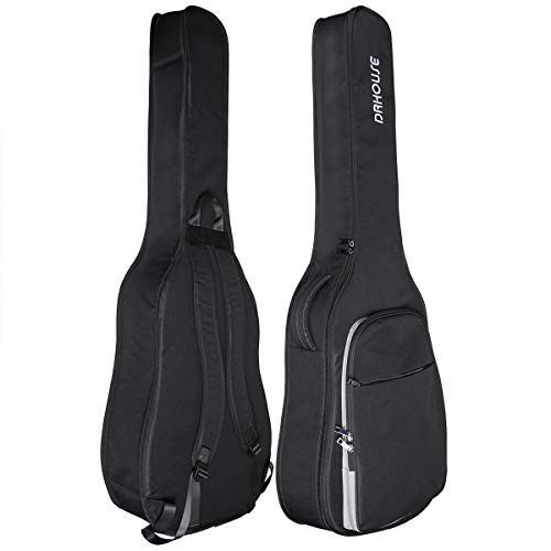 DRHOUSE Acoustic Guitar Soft Case 40 41 42 Inch 10mm Padded Lightweight Classical Folk Gig Bag Black