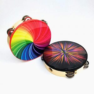 Percussion Instrument 8 Inch Double Row Colorful Tambourine - Image 2