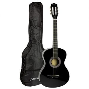 Martin Smith 38 Inch Acoustic Guitar, Black, With Case - Image 7