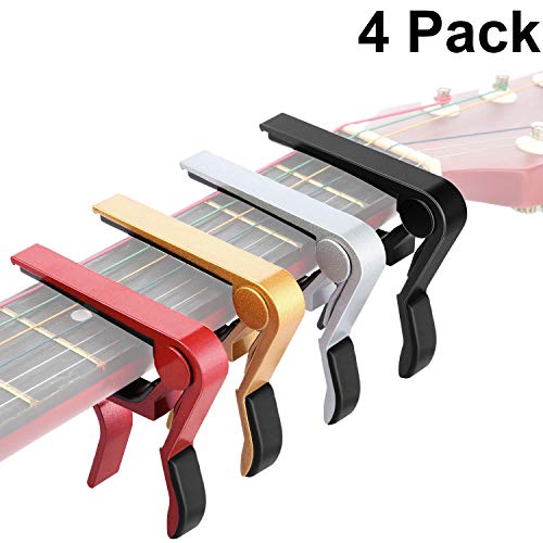 4 Pieces Guitar Capo Aluminum Metal Universal, Acoustic and Classical Electric Guitars