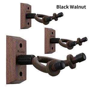 3 Pack Guitar Wall Mount, Neboic Wood Guitar Wall Hanger, Black Walnut Guitar Hook, Guitar Accessories for Acoustic Electric Bass Ukulele Guitar